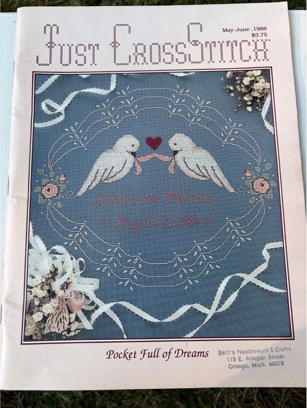 Vintage 1988 Just CrossStitch Magazine May/June Cross Stitch Patterns